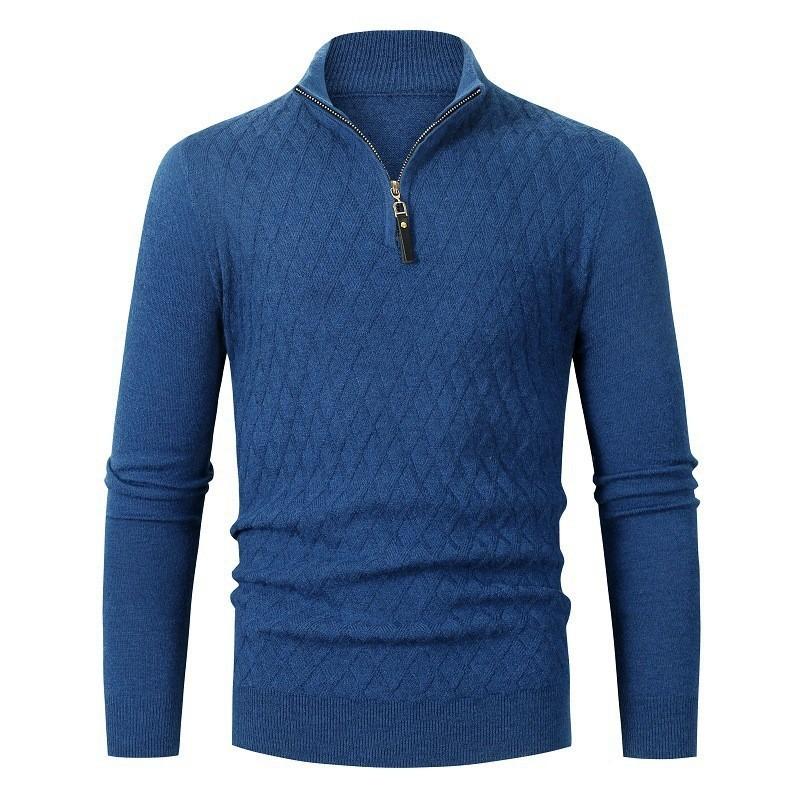 

Men s Half Zip Mock Neck Pullover Sweater XXXL синій