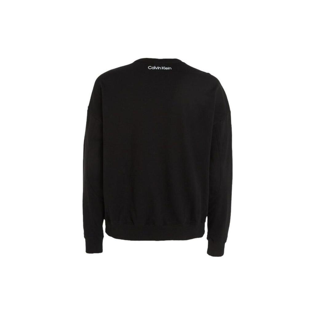 Calvin Klein Letter Print Crew Neck Loose Long Sleeve Sweatshirt Men sweatshirt Black 000NM2415E-UB1