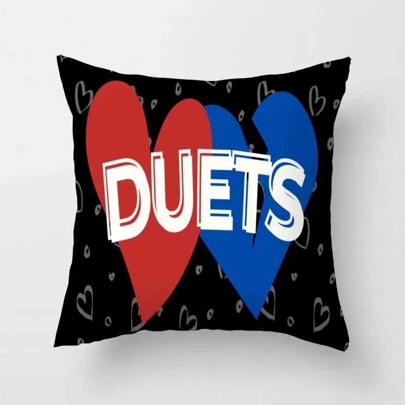 Herzform Geometrisches Muster Dekokissen Sofa Quadratische Kissenhülle