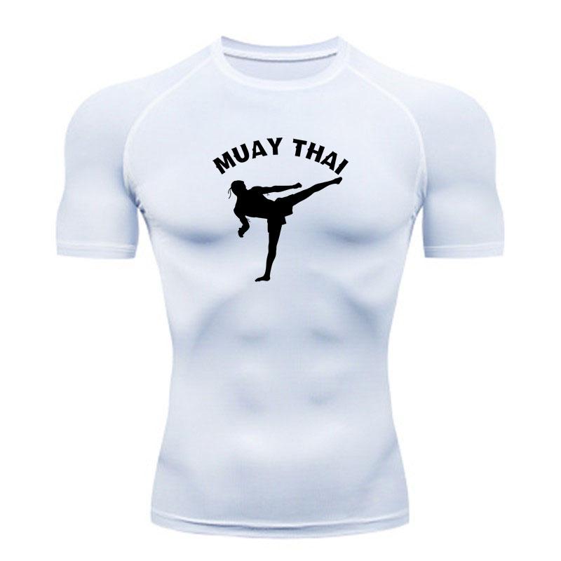 Men's Muay Thai Compression Workout T Shirt Quick Dry Breath