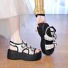 2025 new thick-soled belt buckle new Roman sandals women's fashion versatile muffin shoes go out in summer