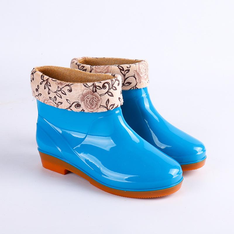Short Tube Four Seasons Fashion Rain Shoes Women's Outer Wear Adult Rainproof Low Tube Work Car Wash Women's Rain Boots
