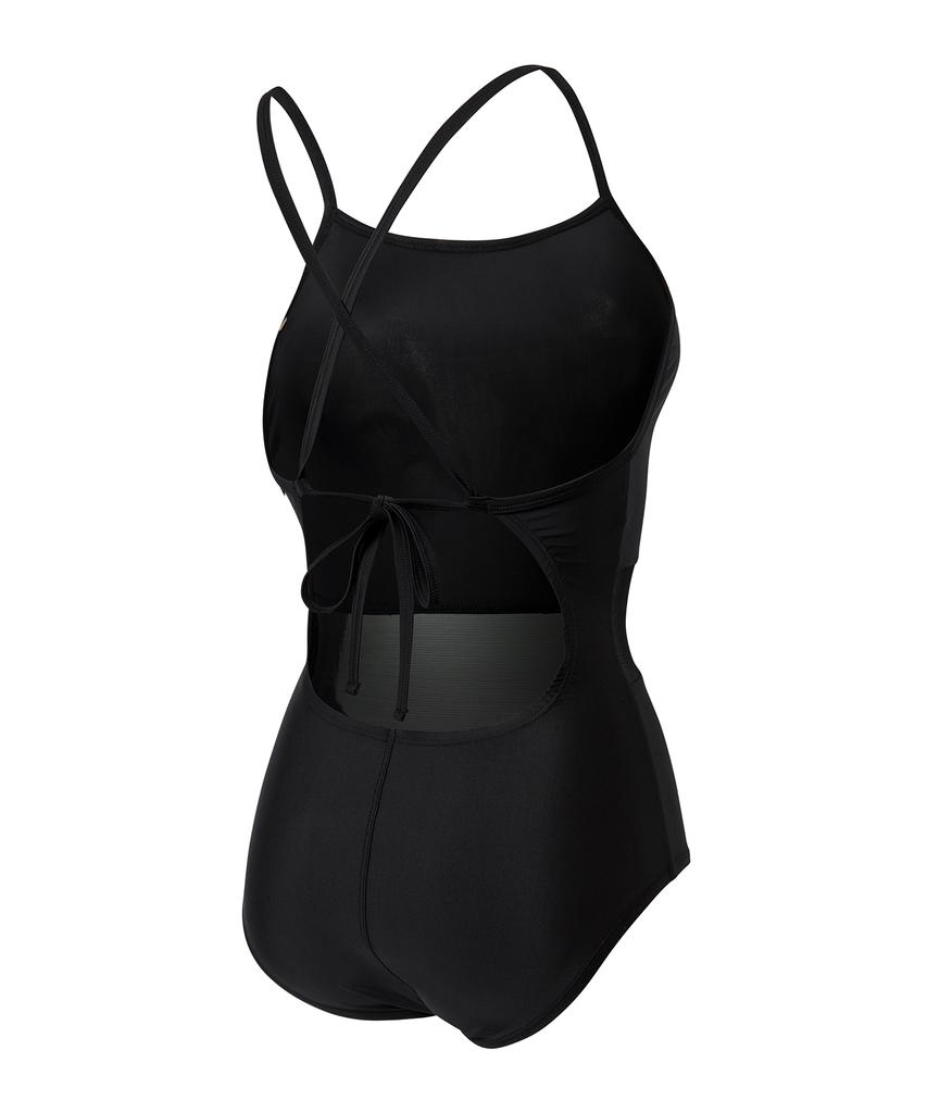 Laelliseupocheu [Qsla210 Blk] Cutout Modern Backless Strap Swimsuit Black