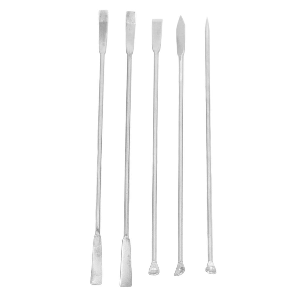 5 Stück Laborlöffel-Set Edelstahl Doppelkopf Rostfrei Mini Medizinlöffel für Experiment