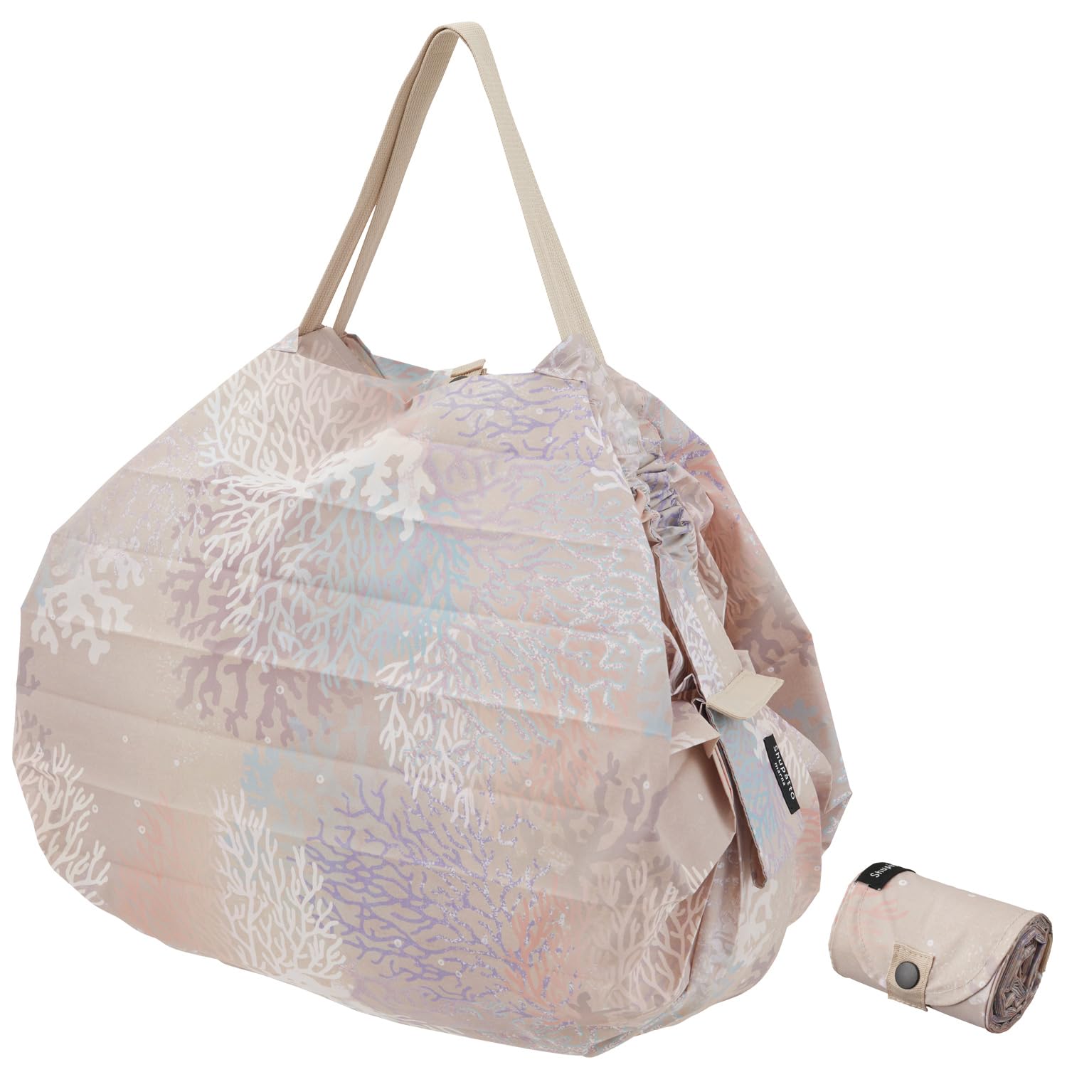 

Компактна сумка Shupatto M з еко-сумки Shupatto з переробленого матеріалу, що складається одним рухом S489CR [Marna] (Коштовності Море/Корал) (Зроблено 100% Тканина/Складки Йдуть) кораловий