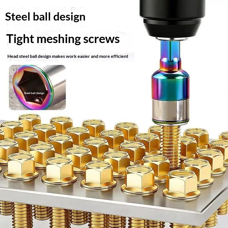 8Mm Non-Magnetic Impact Socket High Torque Cr-V Steel Socket Bits Hex Shank Nut Screwdriver Driver Impact Drivers Socket Adapter