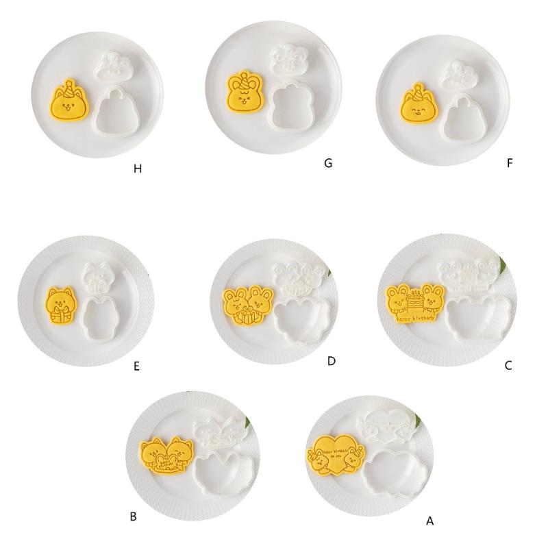 Animal Cookie Molds Bakings Pastrys Bakewares Cartoon Animal Biscuit Cutter Plastic Cookie Moulds Plastic Material