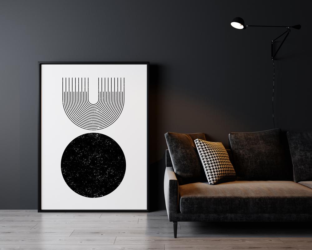 Plakat minimalistyczny geometria czarna