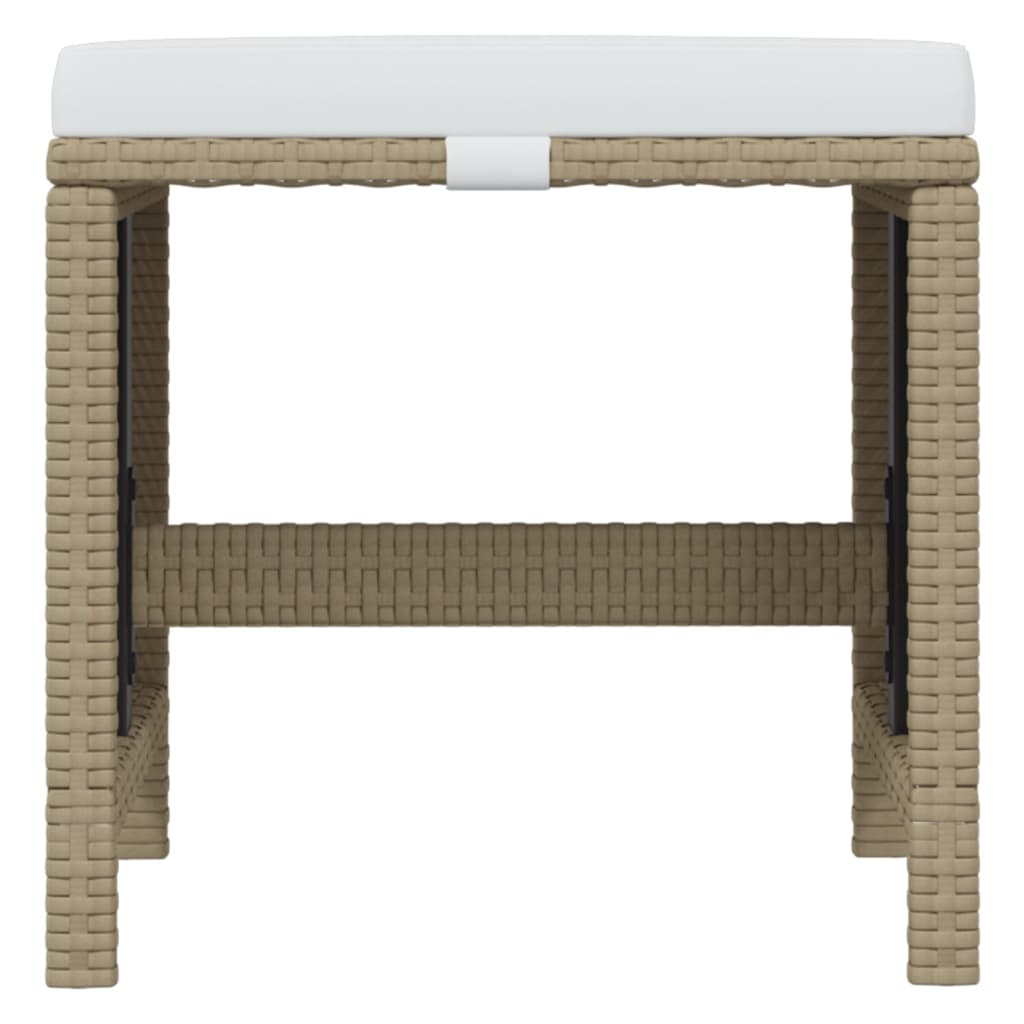 21 piece Garden Dining Set with Cushions Poly Rattan Beige