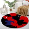 Round Rug Spider-Man Red Blue and Black Symbiote Suit Split Minimalist Superhero Circular Rug for Kids Game Room Decor