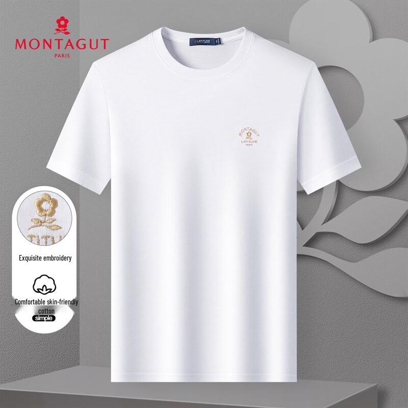 MONTAGUT Men s Cotton Blend Round Neck Short Sleeve T-Shirt 48
