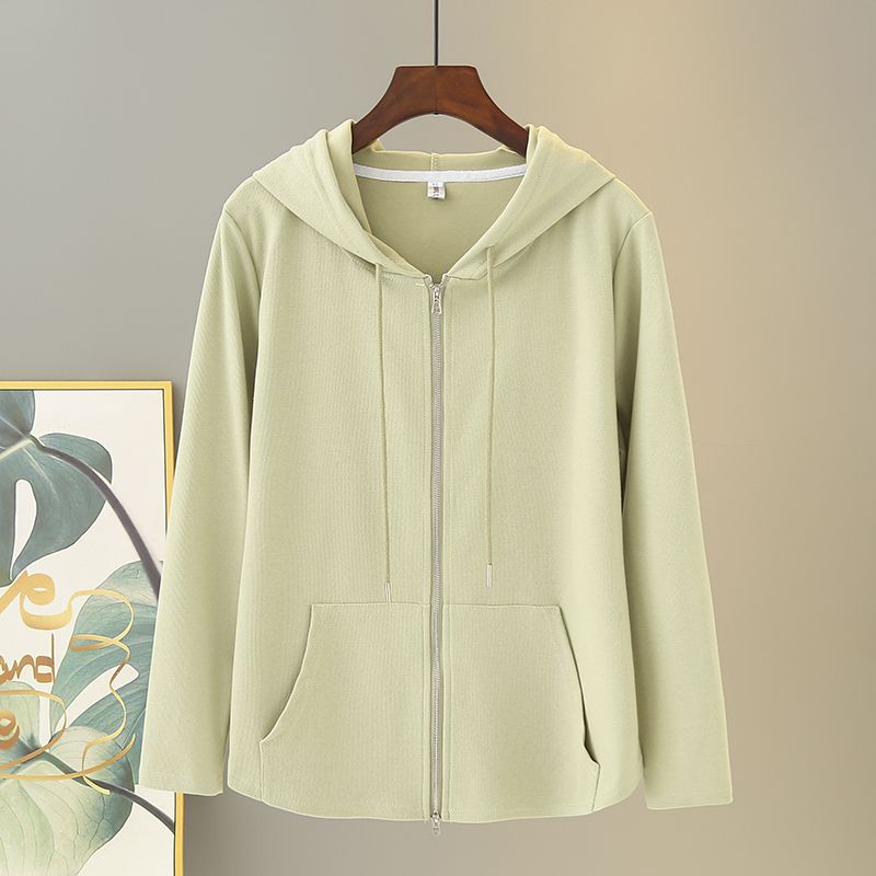 

Женская толстовка с капюшоном больших размеров на весну-осень, свободная, повседневная, оверсайз, с длинным рукавом, на молнии, куртки, топы XXXXL зелёный