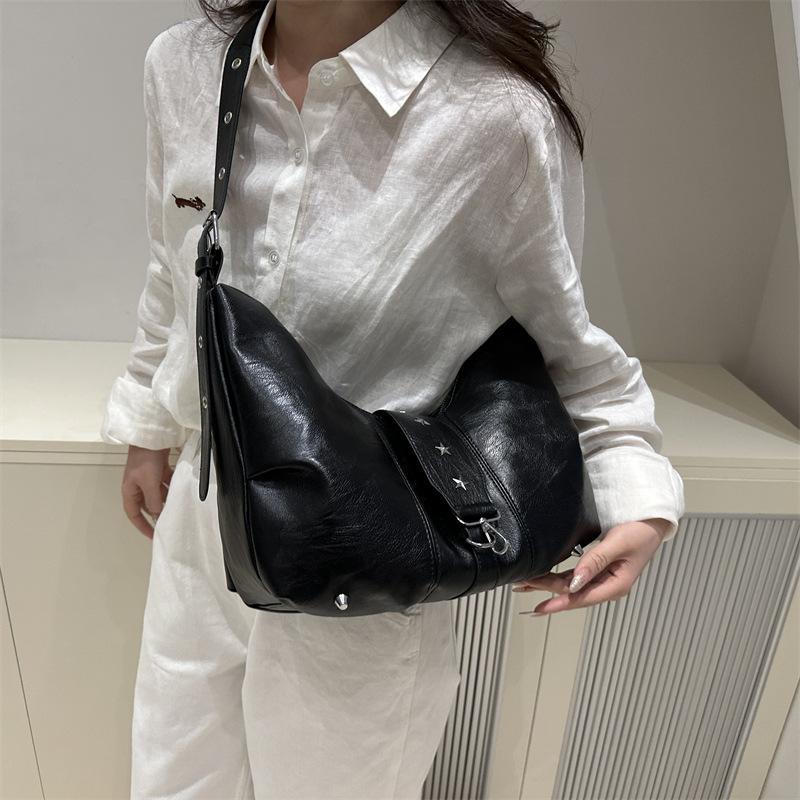 Yogodlns New Casual Fashion Hobos Bags for Women Retro Sling-shoulder Crossbody Bag Versatile Ladies Purse High Quality PU Leather Handbag