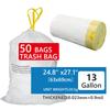 Extra Large Thickened Drawstring Garbage Bags, Tear-Resistant Portable for Home Kitchen Dorm, Heavy-Duty Household Trash Bags RQSL-BH-2519-51