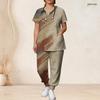 Women Plus Size Heart Balloon Print Scrub Set Short Sleeve V Neck Top And Wide Long Pants Medical Work Suit