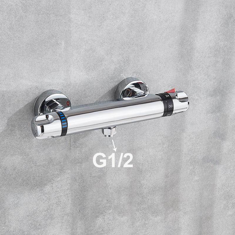Chrome Thermostatic Bathroom Shower Faucets Bathtub Mixing Valve And Cold Water Mixer Tap Faucet Replace Shower valve