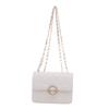 Women Korean Style Plaid Chain Pearl Small Square Shoulder Crossbody Bag