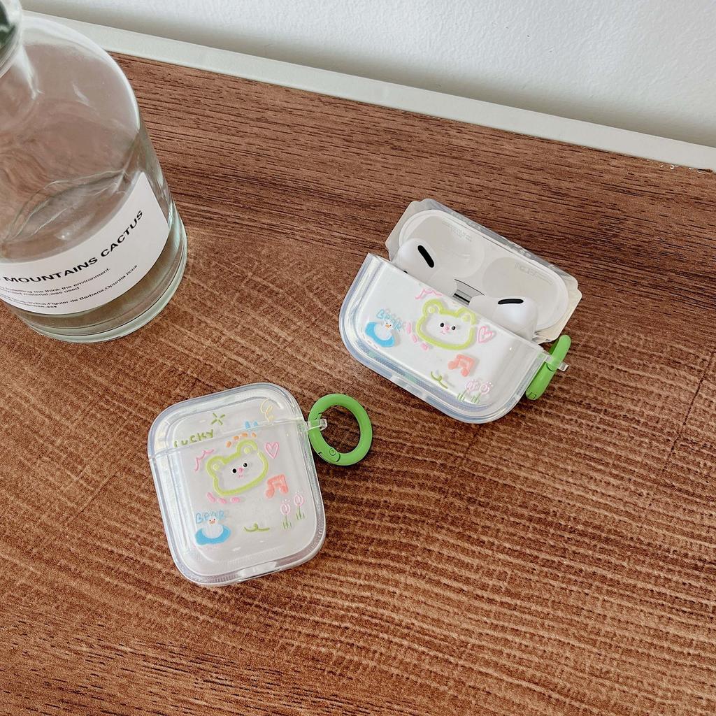Olejomalba Duck Bear Lucky Flower Bezdrátové Bluetooth pouzdro na nabíjení sluchátek pro Apple Airpod 3 Pro 1 2 Cartoon Cute Box Cover