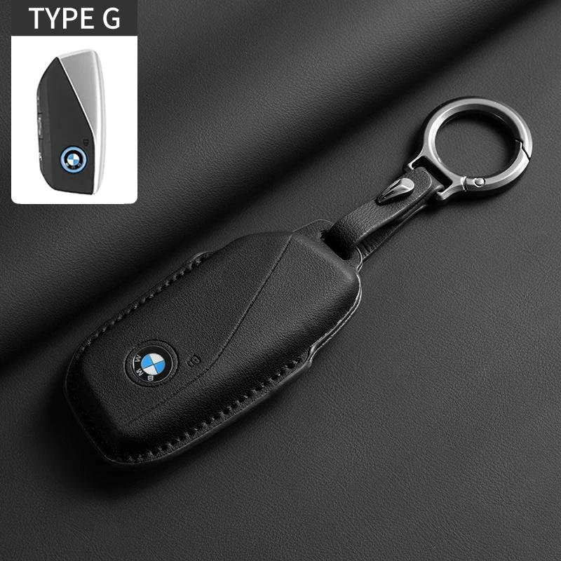 Hot 2025 New Leather Car Key Case Cover For BMW Series 7 735 I 740 Li X7 X1 U11 2023 I7 G07 LCI XM Keychain Accessories Protecto