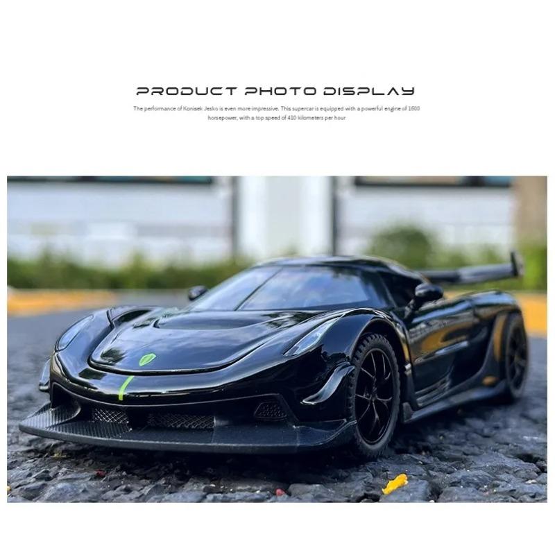 Κλίμακα 1/32 Μεταλλικό Παιχνίδι Koenigsegg Jesko Supercar Μοντέλο Αυτοκινήτου από Κράμα Ήχος και Φως Κίνηση με Όπισθεν Παιδικό Παιχνίδι Αυτοκίνητο Συλλεκτικό Δώρο