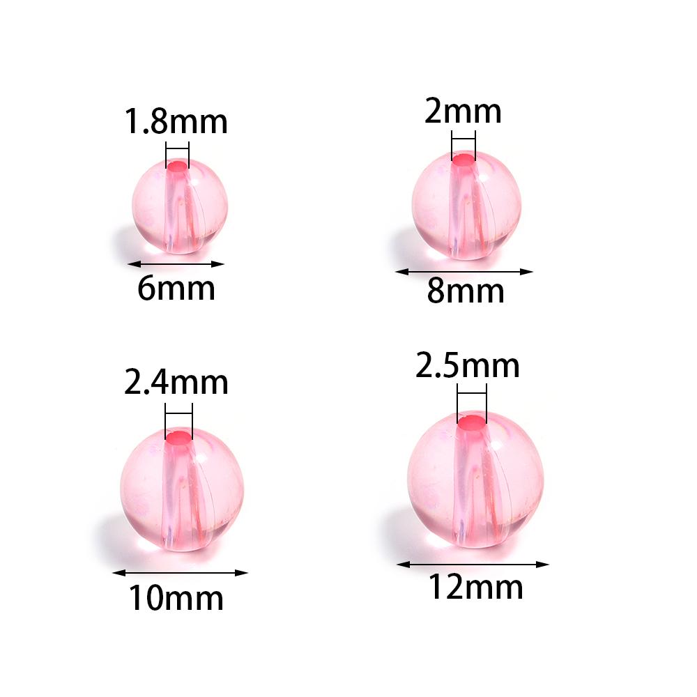 50-100pcs/lot Transparent Acrylic Round Beads Mixed Color Loose Beads For DIY Bracelets Necklace Jewelry Making Accessories