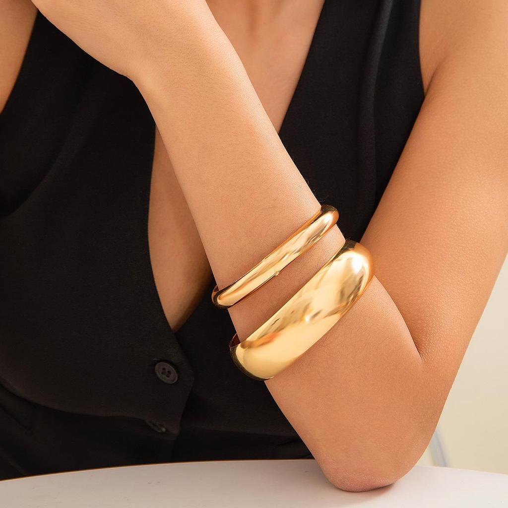 European & American Multi-layer Arc Fashion Wide Bangle Bracelet