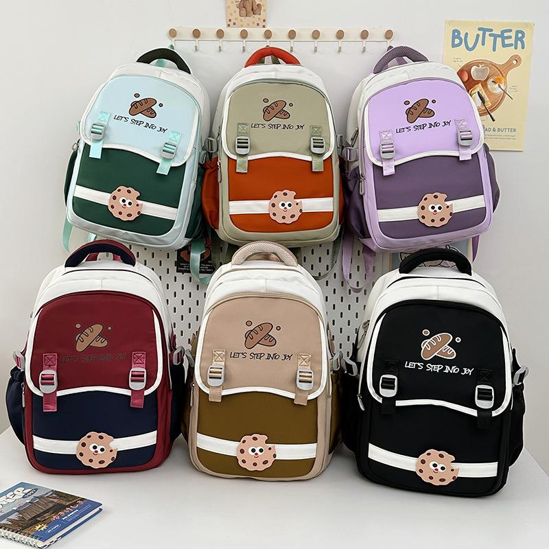 New Student Large Capacity Backpack Fashionable Junior High School College School School Bag Casual Contrast Backpack for Class