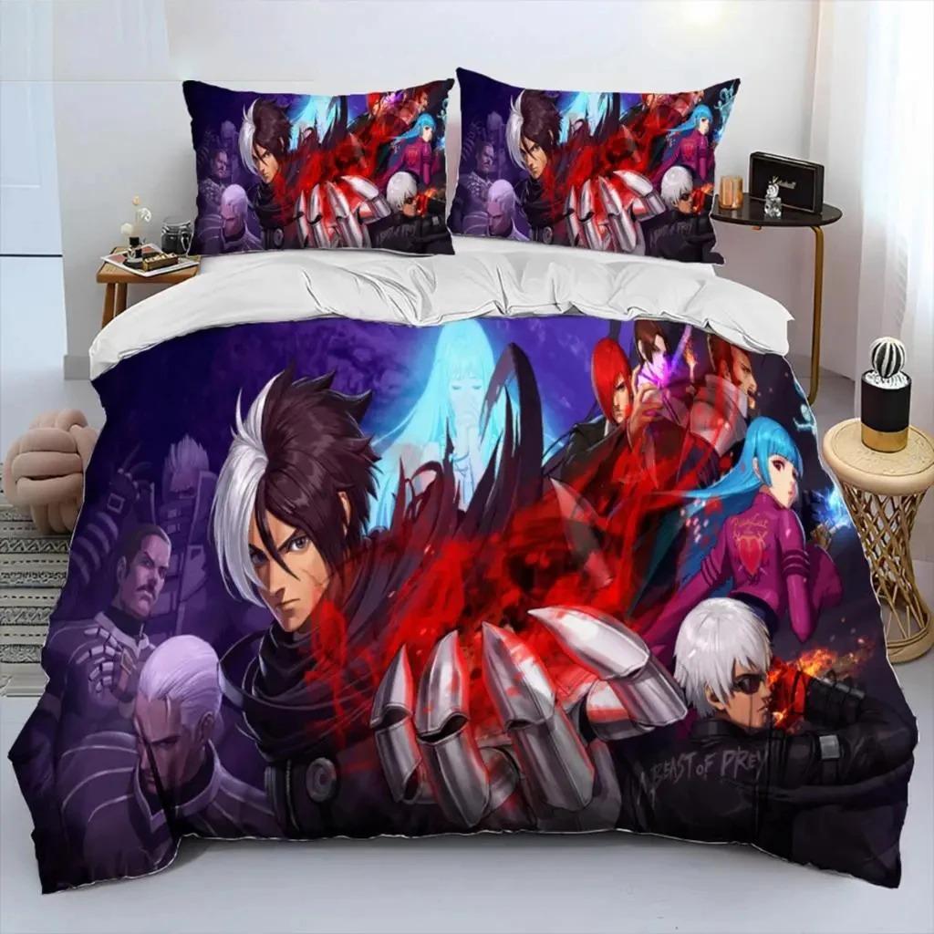 Game King Of Fighters Retro Bedding Set Boys Girls Twin Queen Size Duvet Cover Pillowcase Bed Kids Adult Home Textileextile Tool