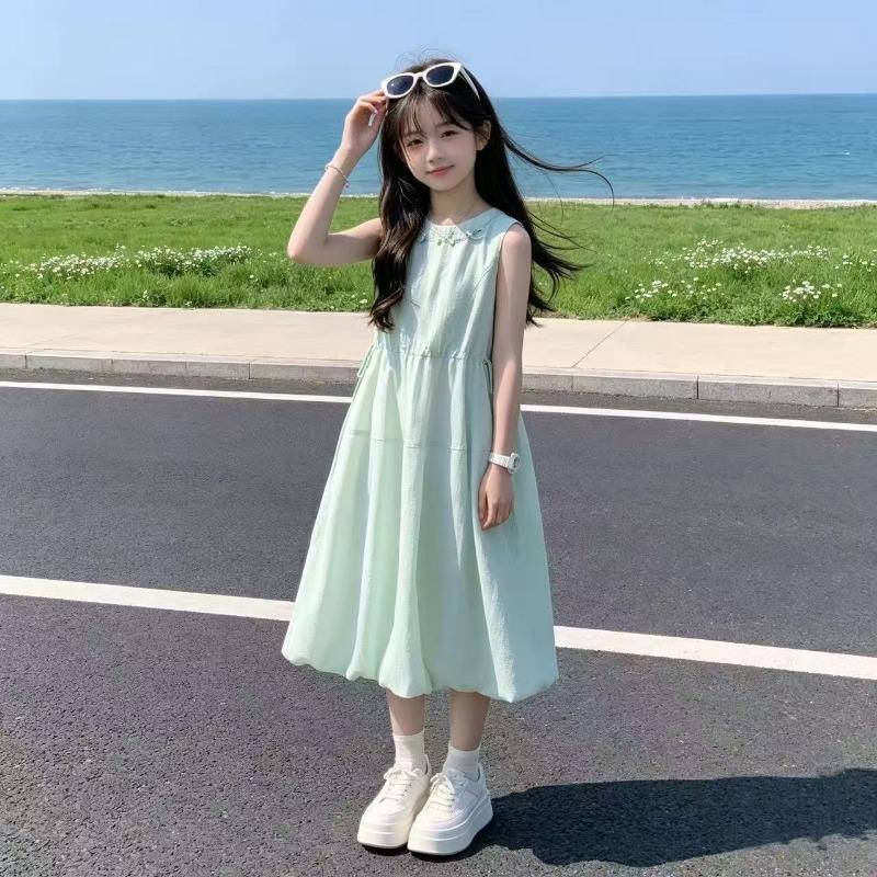 Sweet Mint Green Dress for Girls - Summer Children's Loose Princess-style Dress