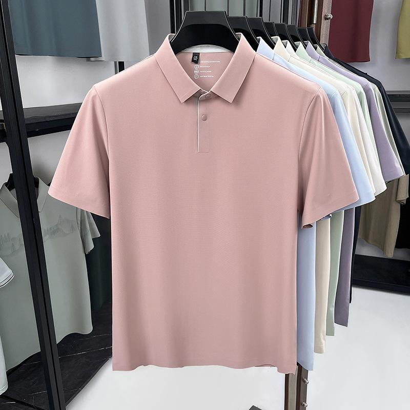 Ice Breathable Men s Polo Lapel Collar Casual Wrinkle-Resistant Top M