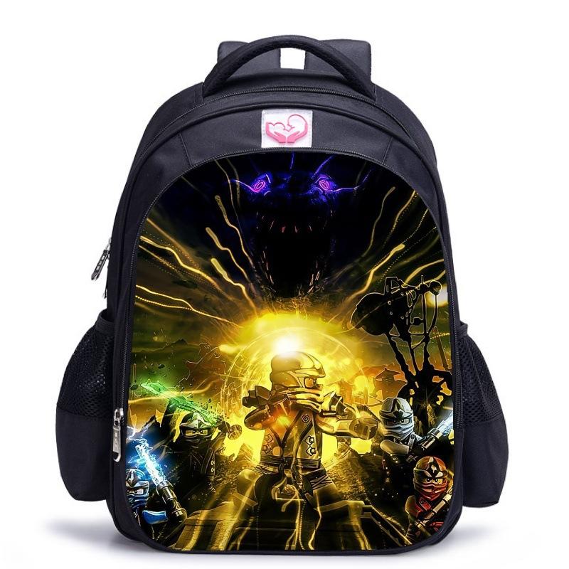 Lego Ninjago Staffel 5 Cartoon-Print Schwarzer Rucksack Black - small