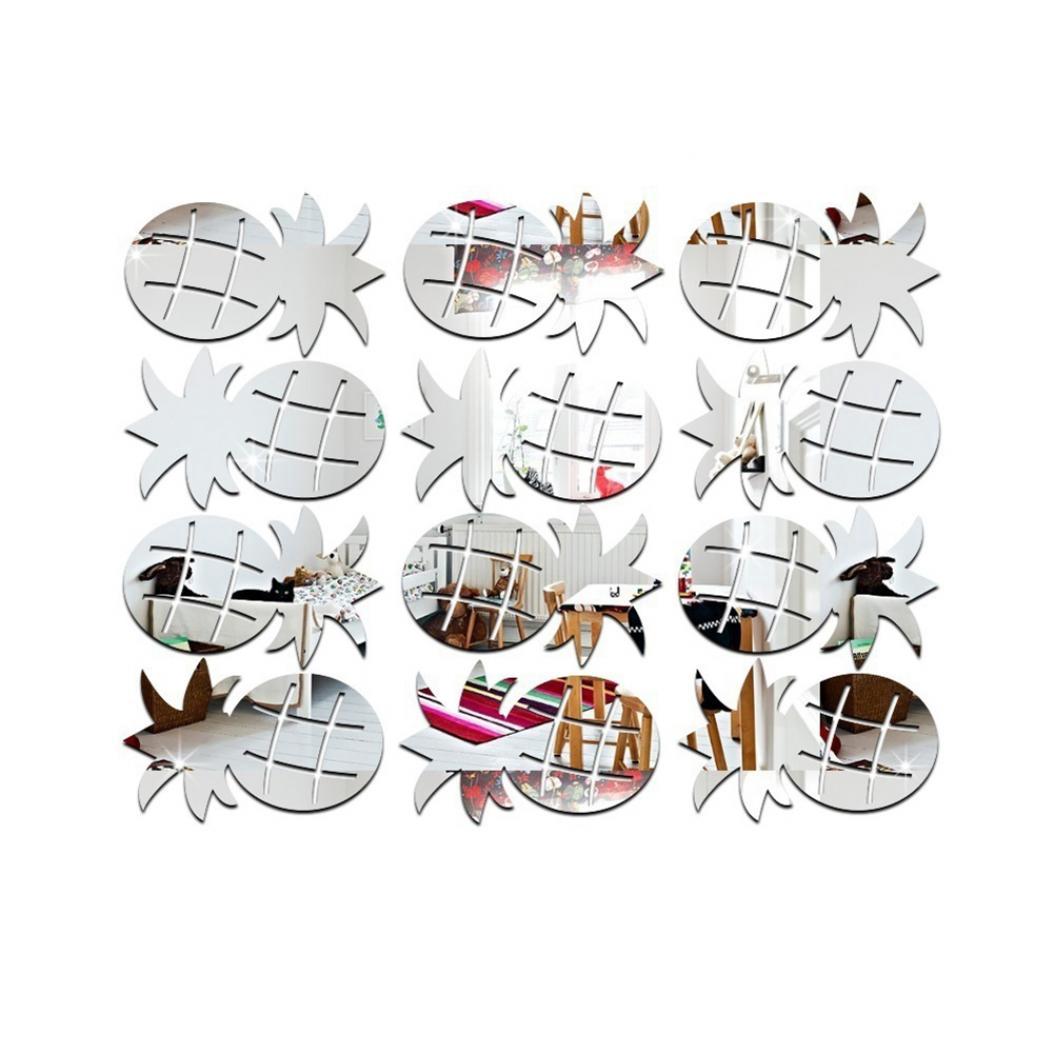 

12Pcs/Set Cute Pineapple Mirror Acrylic Wall Stickers Decal Children Room Decor CDN