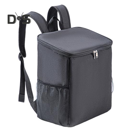 

Ізольований рюкзак для пікніка 25 л Велика сумка для ланчу Водонепроникний Оксфорд Подвійна блискавка Дорожній охолоджувач для пива з підкладкою для кемпінгу Подорожей Походів Риболовлі чорний