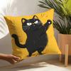 2 Funny And Silly Cat Pattern Pillow Case Home Living Room Decoration Linen Pillowcover Pillow Cases Cushion Cover