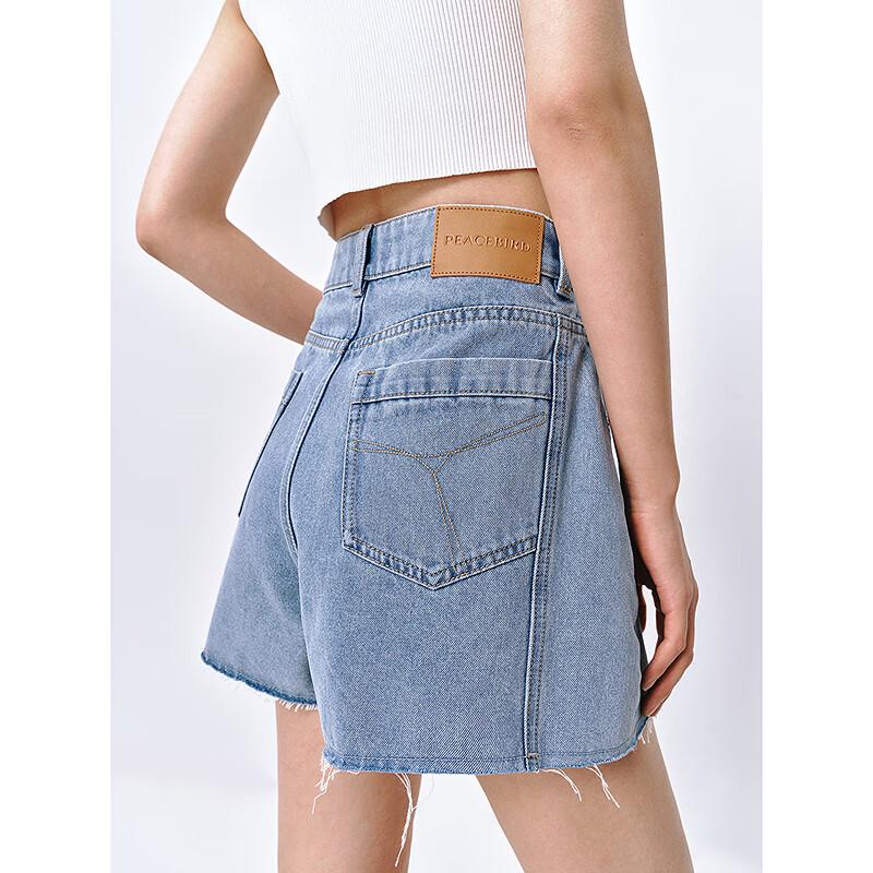 Peacebird Women's Y2K High-Waist Loose A-Line Denim Shorts