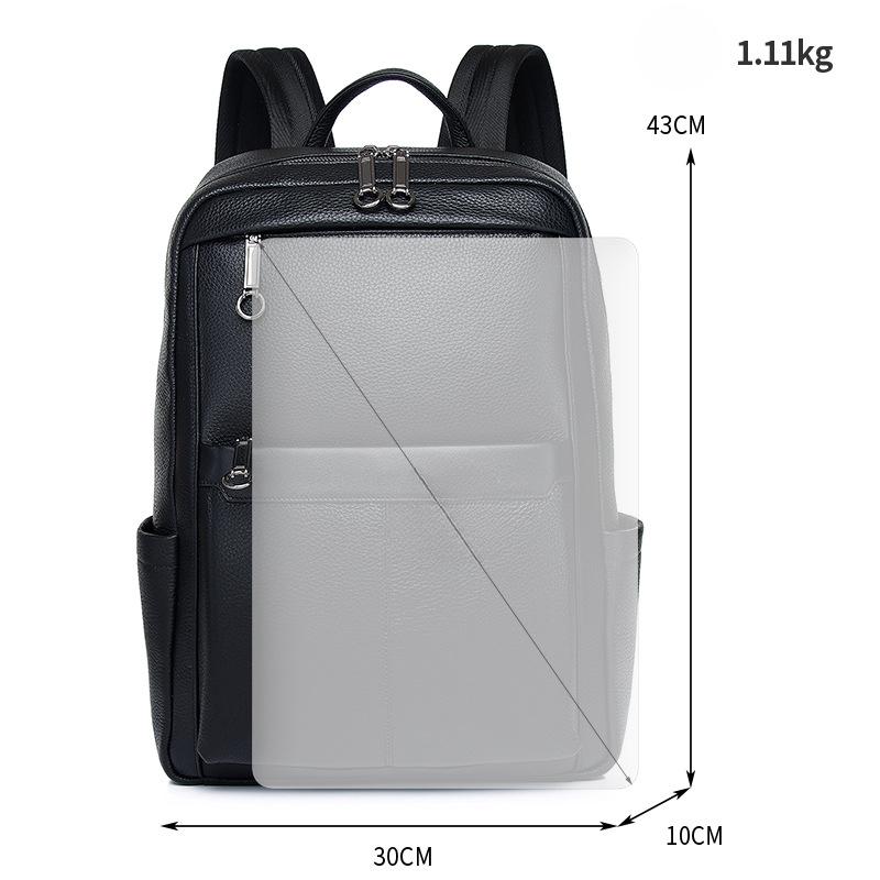 Lässiger Herrenrucksack, großer Business-Rucksack aus echtem Leder im Herrenstil mit einem Gefühl von Luxus