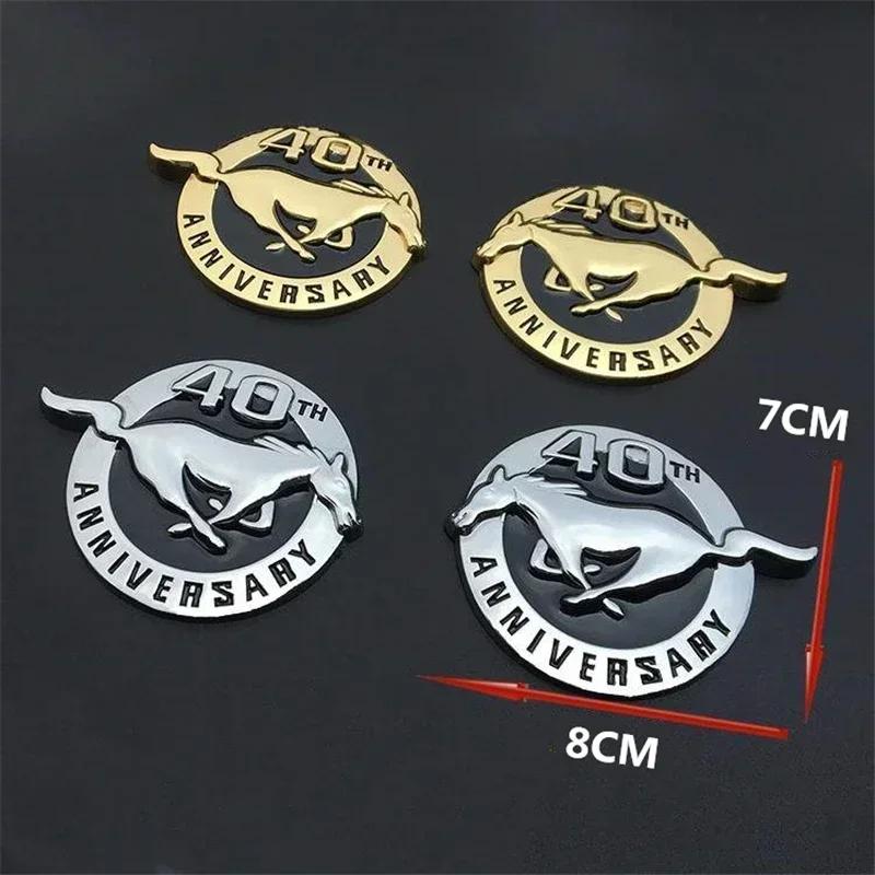 Car Sticker 2026 Ford 2025 Hot 8X7CM Car Accessories Running Horse 40TH ANNIVERSARY Logo for Ford Shelby GT Emblem Metal Badge R