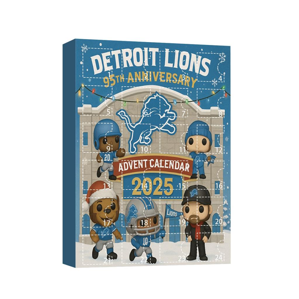 Detroit Lions 95. výročí Slepá krabička Vánoční ozdoba, Sběratelský předmět do adventního kalendáře Sváteční závěsná dekorace
