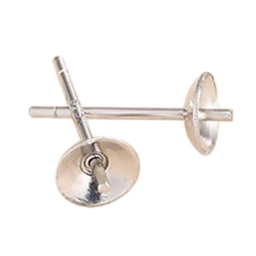 S925 Sterling Silver Pearl & Crystal Bead Earring Post Holder - DIY Jewelry Accessory
