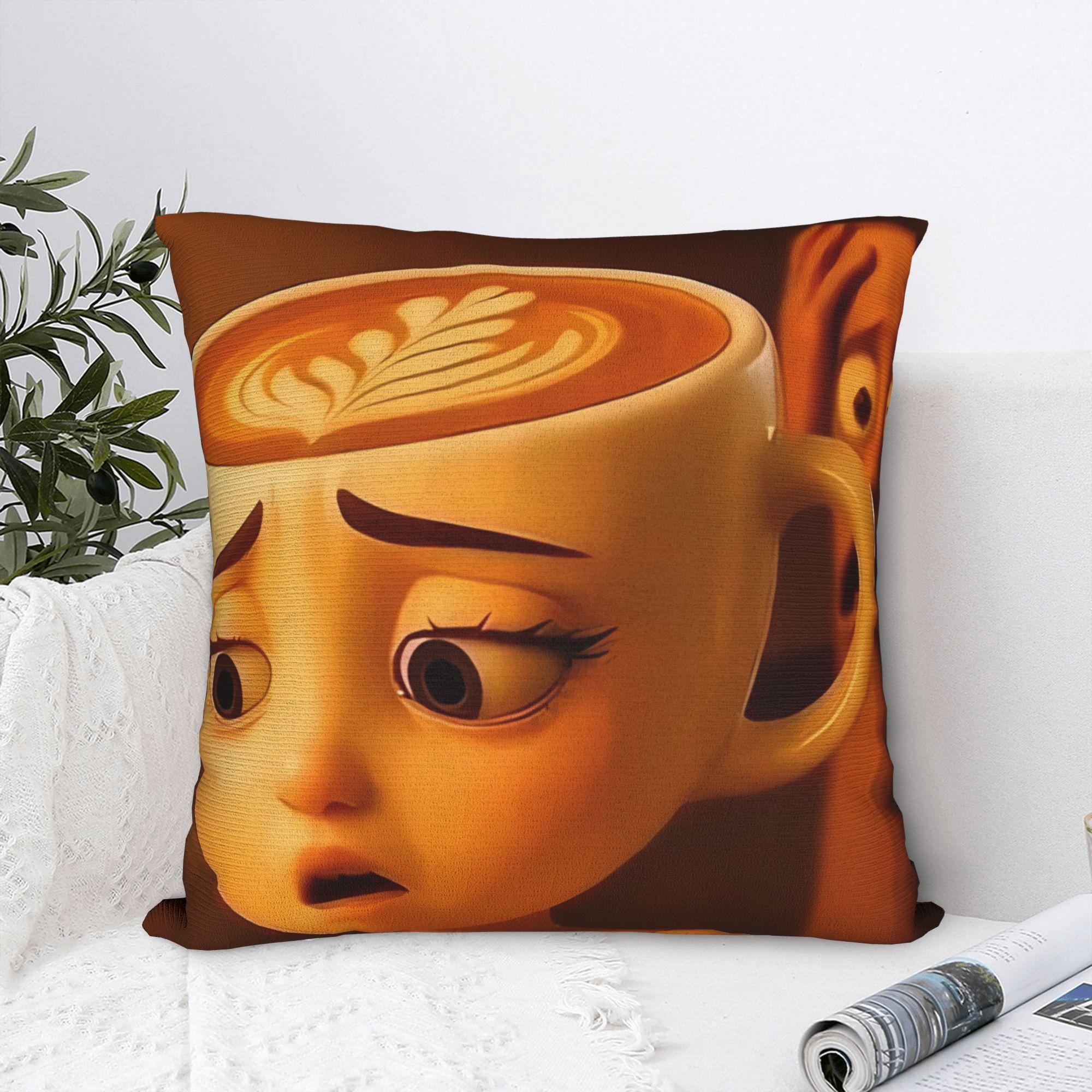 Fine Glasses Unisex Tung Tung Tung Sahur Pillow Case Comfy Pillow Cover Kawaii Cushion Cover For Sofa Home Decoration
