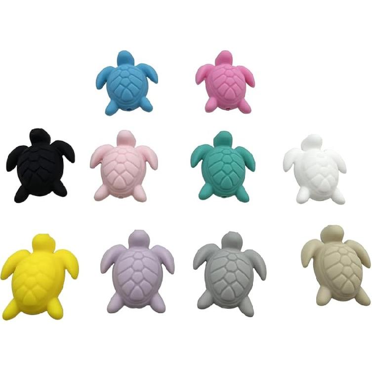 10Pcs Duck Beads Cartoon Animal Beads Colorful Duck Shaped Beads Focal Beads for Pen Flat Loose Spacer Beads for Keychain Making Jewelry DIY