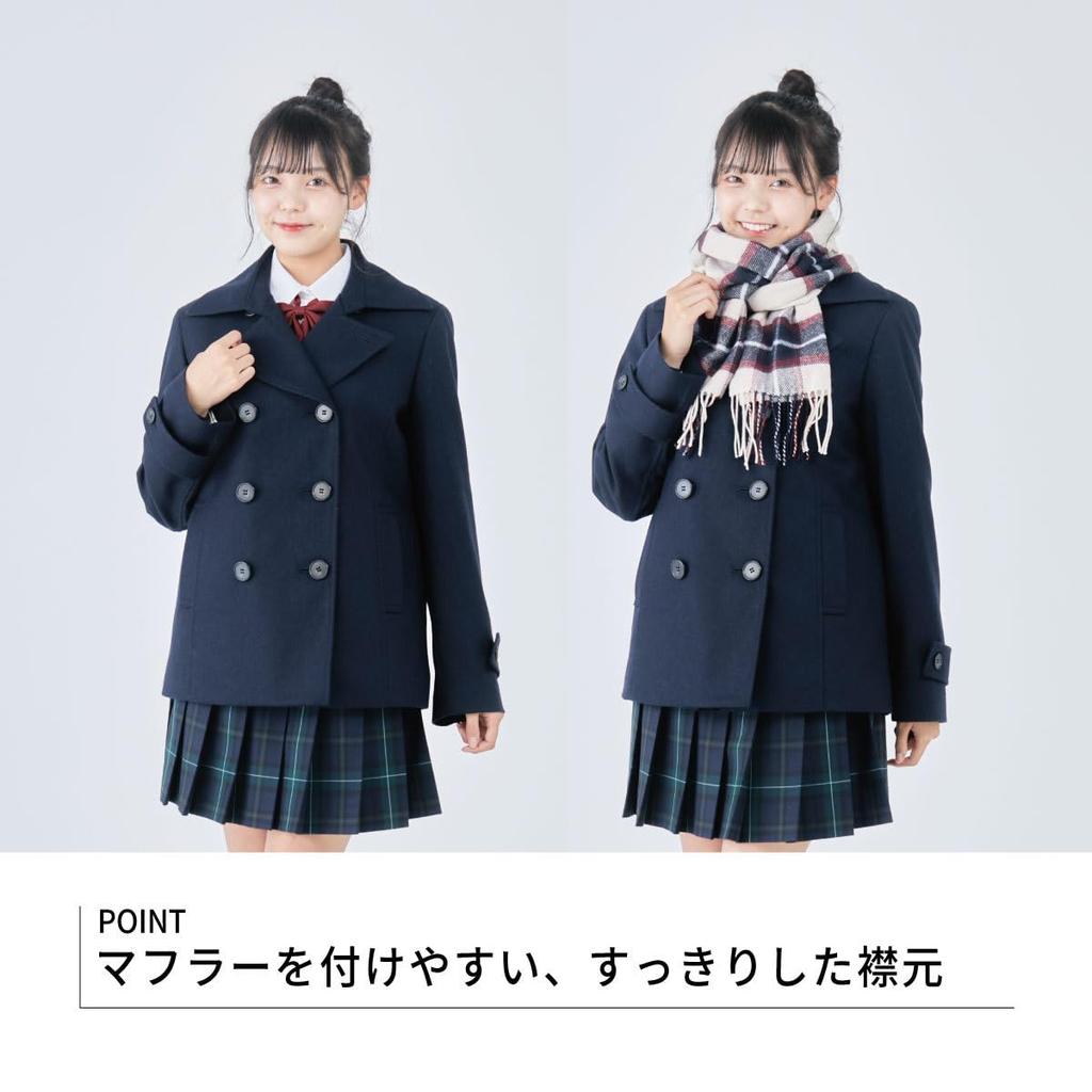 Uniform School Coat Student Pea Coat P Coat Short Length Slim Thick Unisex MY468 [NOLCCTN] Women's Women's (M, Black)