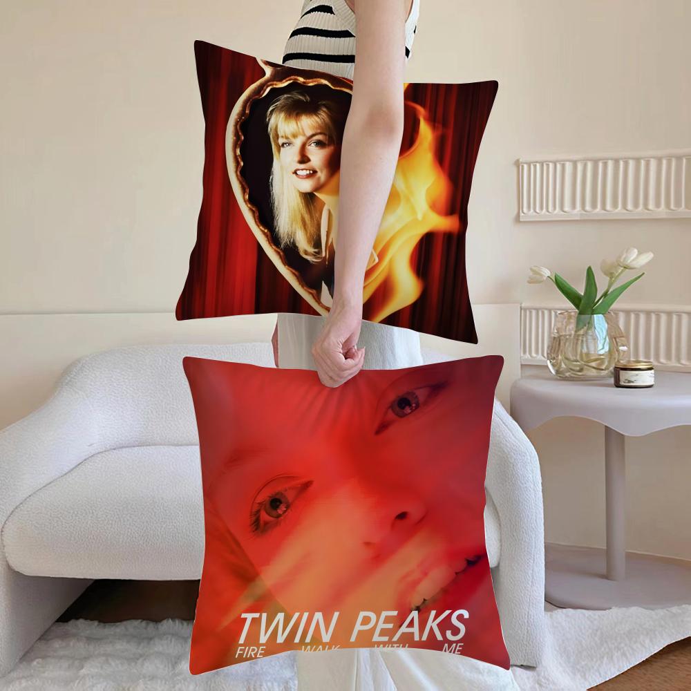 Film T-Twin P-Peaks F-Fire W-Walk W-With M-Me Cushion Cover Washable Linen Pillowcase Soft For Daily Sofa Bed Home Room Decor