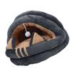 Cat Cave Semi Enclosed Cozy Pet Bed Cartoon Washable Animal House for Autumn and Winter Gray