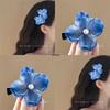 Blue Beach Floral Hair Clip - Elegant Headwear & Side Hairpin Accessory