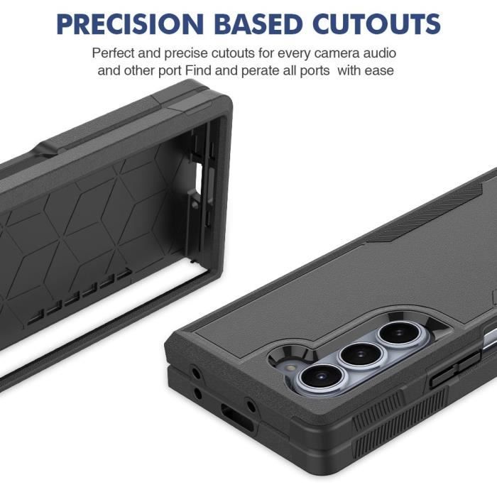 Coque pour Samsung Galaxy Z Fold 6 - Protection Robust Complète 360° Anti-Rayures Antichoc - Noir