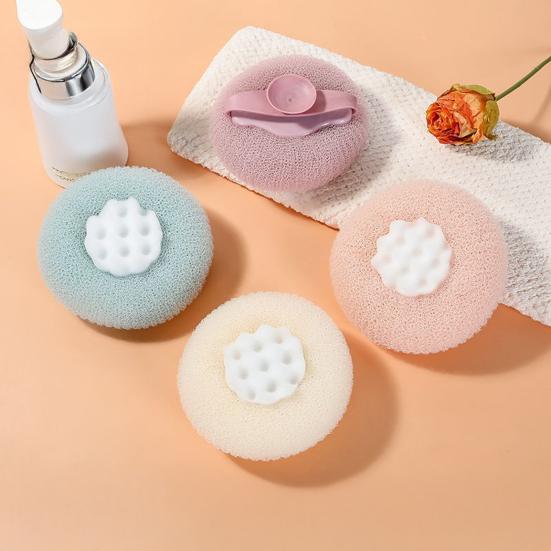 1/2/3/4Pcs Massage Shower Ball Super Soft Sunflower Suction Cup Bath Ball Exfoliating Bath Sponge Cleaning Brush
