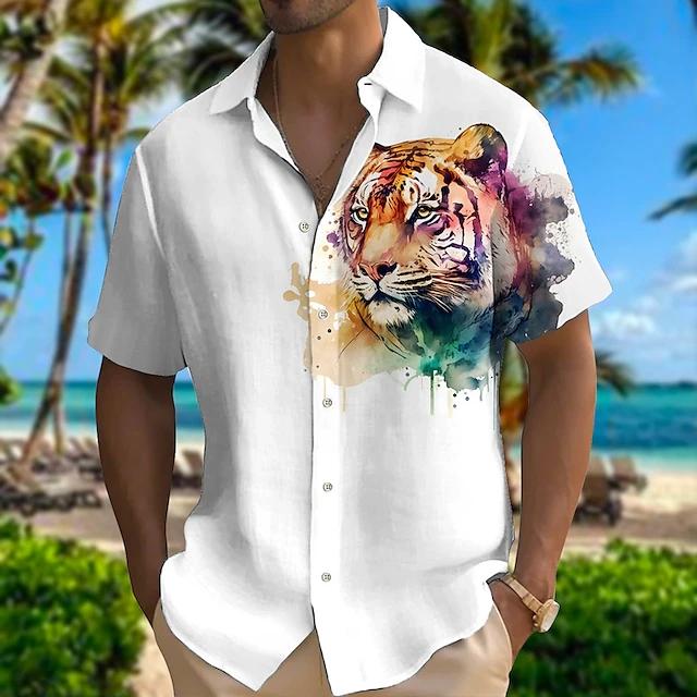 Neues Sommer Papagei 3D Gedrucktes Top Herren Hawaii Strandhemd Outdoor Party Herren Atmungsaktiv Kurzarm Street Socialwear