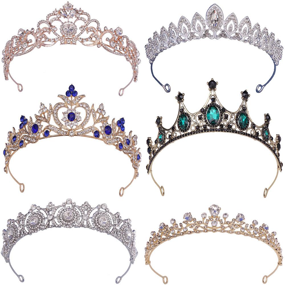 Neue Brautkopfbedeckung, exquisite Strasskrone Braut Prinzessin Krone Hochzeitszubehör Krone Haarschmuck