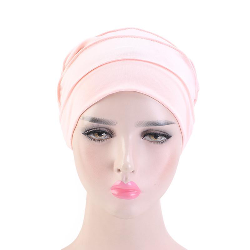 2022 New  Muslim Hijab Elastic Cotton Turban Hat Solid Color Women Warm Winter Headscarf Bonnet Inner Hijabs Cap Chemo Hat